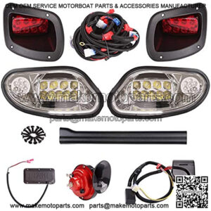 Golf Cart LED Light Kit for EZGO Freedom TXT / T48 Gas & Electric 2014-up, Headlight Taillight with Turn Signal Switch Horn Button, Blinker & Brake Light Switch