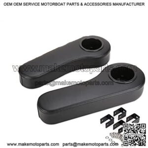 Golf Cart Rear Seat Armrests with Cup Holder for Club Car EZGO Yamaha, with Non-Drilling Brackets
