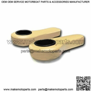 Golf Cart Rear Seat Arm Rests with Cup Holders - Beige