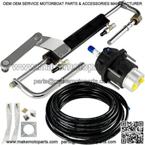 Hydraulic Steering Kit 90HP Hydraulic Outboard Steering Kit with Helm Pump Cylinder Marine Steering System Kit