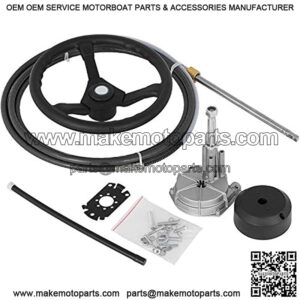 Outboard Steering System 10' Boat Steering Cable 10 Feet Steering System 3/4" Shaft with 13.5 Inch Wheel for Yachts and Waterborne Vehicles
