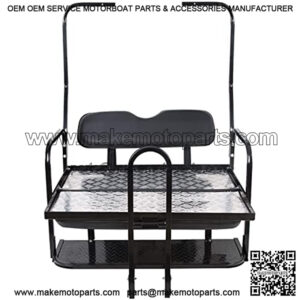 Black Rear Seat Flip Back Seat Compatible with 1982-2000.5 Club Car DS Model Golf Cart