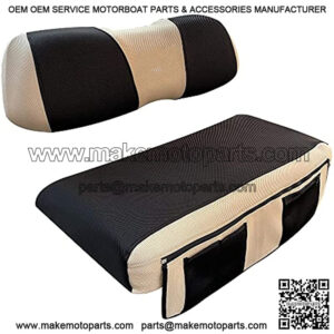 New Vision Golf Cart Seat Cover with Pocket Washable Mesh Bench Seat Cover Fits Most of EZGO Club Car DS (Black + Beige)