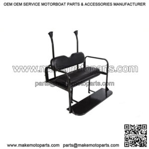 For Club Car Precedent Golf Cart Flip Folding Rear Back Seat Kit - Black Cushion