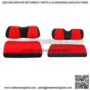 Golf Cart Front Rear Seat Cover Set for EZGO TXT RXV & Club Car DS 2000-up(Flat Backrest), Made w/ 3D Air Mesh Polyester Fabric Breathable Washable