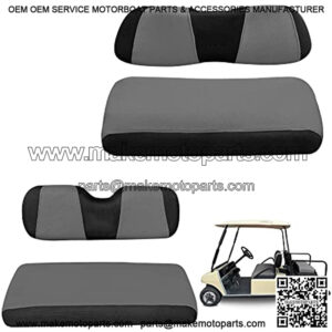 Golf Cart Front & Rear Seat Covers Fits Club Car DS & EZGO RXV TXT 4 Passenger Models Bench Seat Covers Kit, Washable Breathable Polyester Mesh Cloth(Gray and Black)