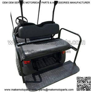 Back Seat Compatible with 2004 and Up Club Car Precedent Gas or Electric Models Golf Cart Flip Rear Black Seat Kit Fold Down - You Will Receive 2 Packages