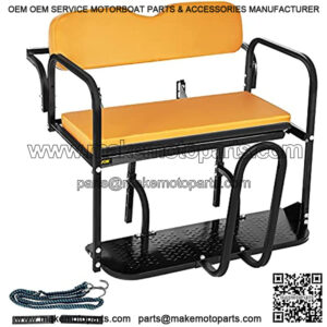 Golf Cart Rear Seat, Club Car Rear Seat for Club Car Precedent 2004 and Up, Heavy Duty Steel Golf Cart Back Seat 1102 lbs Capacity, Golf Cart Flip Folding Rear Back Seat Kit with Grab Bar - Tan