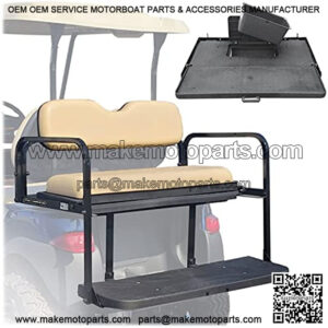 ProFormX Challenger SE Golf Cart Rear Seat Club Car Precedent Rear Seat Flip Kit with Buff Cushions Also fits Onward and Tempo.