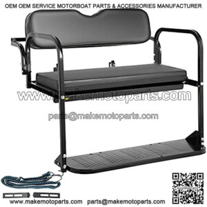 Golf Cart Rear Seat, Club Car Rear Seat for 1982-2000.5 DS Model, Heavy Duty Golf Cart Back Seat 1102 lbs Capacity, Steel Golf Cart Flip Folding Rear Back Seat Kit w/Roof Support & Grab Bar