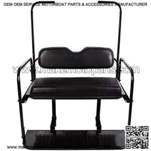 Flip Folding Rear Back Seat Kit Compatible with 1995-Up EZGO TXT Golf Cart w/ roof support - You Will Receive 2 Packages