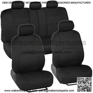 PolyPro Car Seat Covers Full Set in Solid Black ?C Front and Rear Split Bench Car Seat Cover, Easy to Install, Interior Covers for Auto Truck Van SUV