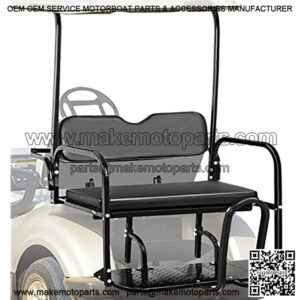 Golf Cart Rear Seat, Club Car Rear Seat for Club Car DS 2000.5 - Up, Heavy Duty Golf Cart Back Seat 1102 lbs Capacity,White Golf Cart Flip Folding Rear Back Seat Kit w/Grab Bar & Roof Support