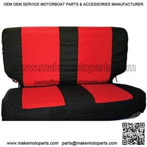 Rampage Front Seat Covers and Belt Pads | Black/Red Polycanvas | 5054530 | Fits 1997 - 2002 Jeep Wrangler TJ