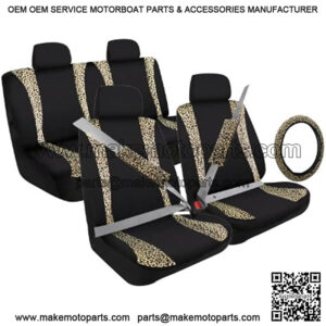 Pilot Automotive (SC-5020 13-Piece Leopard Trim Combo Kit Low Back Seat Cover
