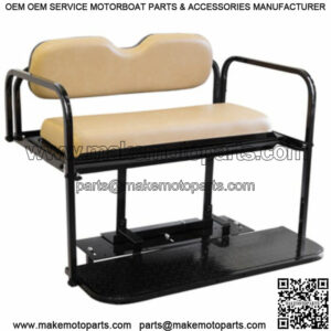 Club Car DS Golf Cart Flip Folding Rear Back Seat Kit - Buff Cushions