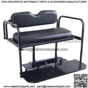 EZGO TXT Golf Cart Flip Folding Rear Back Seat Kit - Black Cushions