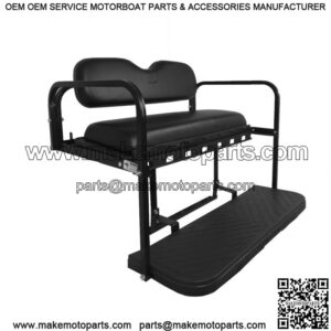 MACH3 Rear Flip Seat for Club Car DS 2000.5 & Up Golf Carts - Black Cushions