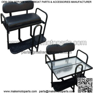 Yamaha Drive G29 Golf Cart Flip Folding Rear Back Seat Kit -Black Cushions