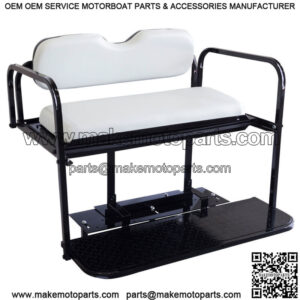 EZGO TXT Golf Cart Flip Folding Rear Back Seat Kit - Oyster White