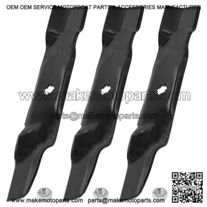 48" Deck Blade & Nut Kit for John Deere 145 155C LA130 LA140 X140 Z245 Mowers