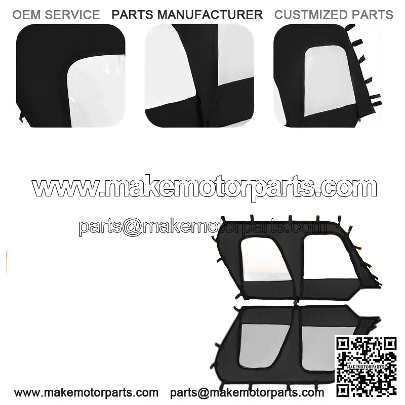 NEW BLACK+CLEAR Soft Upper Doors For 2012-2022 Teryx4 4 seat UTV models - Image 2
