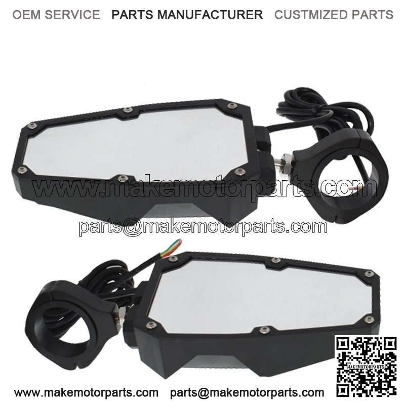 Rear View Side Mirrors w/ LED Lights Fit 1.75"-2" Roll Cage For RZR UTV