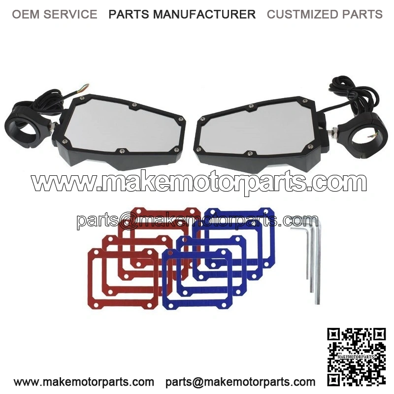 Rear View Side Mirrors w/ LED Lights Fit 1.75"-2" Roll Cage For RZR UTV - Image 3