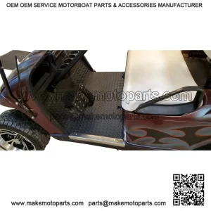Black Rubber Diamond Plate Floor Mat for EZ-GO TXT 1996 to Current Golf Cart