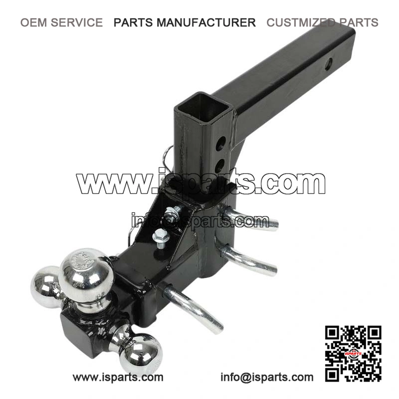 3-Ball Adjustable Drop & Turn Trailer Hitch Mount - 2" Receiver for Heavy Duty Trucks