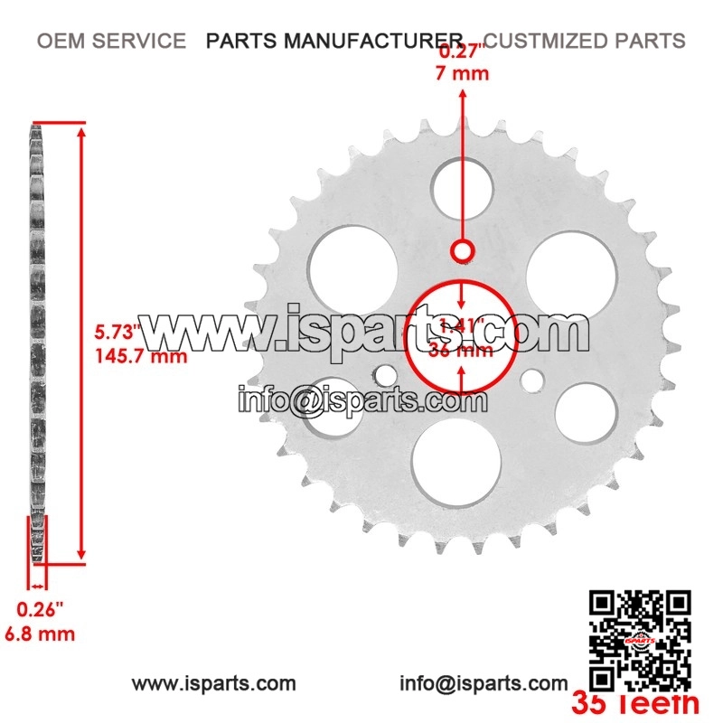 Drive Chain & Sprockets Kit for Polaris Outlaw 90 (2007-2014) - 428 Pitch, 136 Links - Image 4
