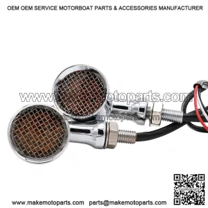 Chrome LED Turn Signals Lights ?C Amber for Yamaha V Star XVS650 XVS950