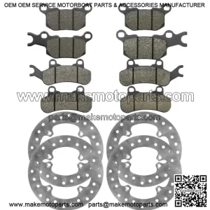 For Yamaha Rhino 660 YXR660 4X4 2004-07 Front Left Brake Caliper Disc Rotor Pads