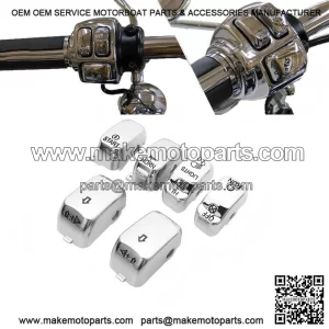 Chrome Hand Control Switch Cap Button Kit ?C 6pcs for Harley Softail Sportster Dyna
