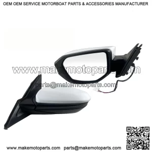 Left Driver Side Door Mirror for 2016-2021 Honda Civic LX SE Sport, Power Mirror, Manual Folding, Non-Heat, Match to Taffeta White, Replace 76258-TBA-A02ZA, HO1320283 (3 Pins)