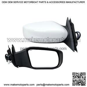 Right Passenger White Side Mirror Compatible with Nissan Altima 2013-2018 Sedan, Power Glass, Non-Folding, Non-Heated, Door Mirrors Outside Rear View Mirror, Replace # 963013TH0A