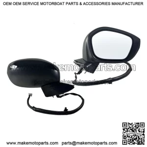 Right Passenger Side Mirror Fits 2022-2026 Honda Civic Sedan/Hatchback, Power Glass, Manual Folding, Match to Crystal Black Pearl, Replace HO1321350, 76208T20A01 (3 Pins)