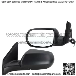 Left Driver Side Mirror Compatible With 2012-2016 Honda CRV CR-V, Manual Folding, Power Glass, Black, Replace # 76258-T0A-A11 (3 Pins)
