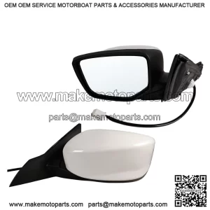 Left Driver Side Mirror Fits 2013-2017 Honda Accord Sedan/Coupe, Power Glass, Without Heated, Without Turn Signals, Without Blind Spot, Match White, Replace 76258T2FA11 (3 Pins)