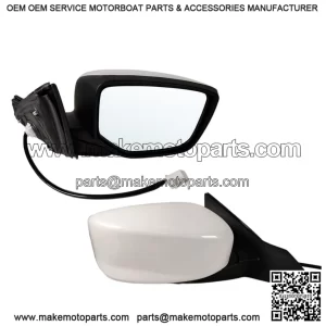 Right Passenger Side Mirror Fits 2013-2017 Honda Accord Sedan/Coupe, Power Glass, Without Heated, Without Turn Signals, Without Blind Spot, Match White, Replace 76208T2FA11 (3 Pins)