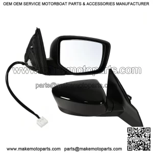 Right Passenger Side Mirror Fits 2013-2017 Honda Accord Sedan/Coupe, Power Glass, Without Heated, Without Turn Signals, Without Blind Spot, Match Black, Replace 76208T2FA11 (3 Pins)