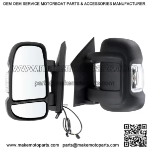 Left Driver Side Mirror Compatible with 2014-2026 Ram Promaster 1500/2500/3500, Temperature Sensor, Turn Signal Light, Manual Folding, Without Power Glass, Replace CH1320417, 5VE99JXWAB (2+2 Pins)