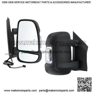 Right Passenger Side Mirror Compatible with 2014-2026 Ram Promaster 1500/2500/3500, Power Glass, Heated, Turn Signal Light, Manual Folding, Replace CH1321376, 5VE98JXWAD (8 Pins)