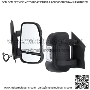 Right Passenger Side Mirror Compatible with 2014-2026 Ram Promaster 1500/2500/3500, Turn Signal Light, Manual Folding, Without Power Glass, Non-Heated, Replace CH1321417, 5VE98JXWAB (2 Pins)