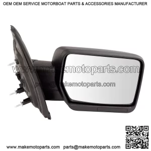 Passenger Side Power Mirror, Textured Black, Manual Fold, Compatible with 2009-2014 Ford F-150 (FO1321348 FO1321408)