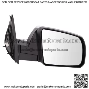 Passenger Side Mirror Assembly, Power Heated, Blind Spot, Foldaway, Chrome, Smooth Textured Black, Compatible with 2014-2021 Toyota Tundra Limited