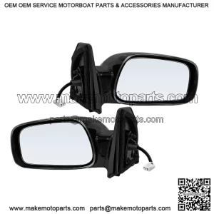 Pair (2) Driver and Passenger Side Power Door Mirror Compatible with Toyota Corolla 2003-2008, Non-Heated, Non-Folding, Black Outside Rear View Mirror, Replace # 8791002380