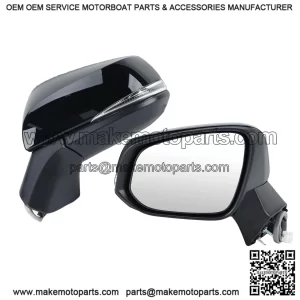 Left Driver Side Mirror Compatible with Toyota RAV4 2019-2024, Power Heated, Turn Signal, Blind Spot, Door Rear View Mirrors, 8 Pins, Black