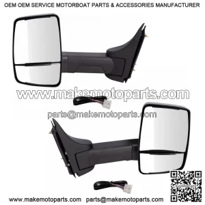 2pc Tow Mirror, Power, Textured Black Set LH RH Sides for GM Cutaway Van Box Truck