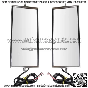 West Coast Mirror Set, Heated with Turn Signal, 16 x 7, Manual, Compatible with 2000?C2017 Ford F-650, 1997?C2009 Chevrolet T6500, 1997?C2009 GMC T6500, 2011?C2017 Ram 4500, 2003?C2019 Freightliner M2 106, 2013?C2019 Kenworth T680